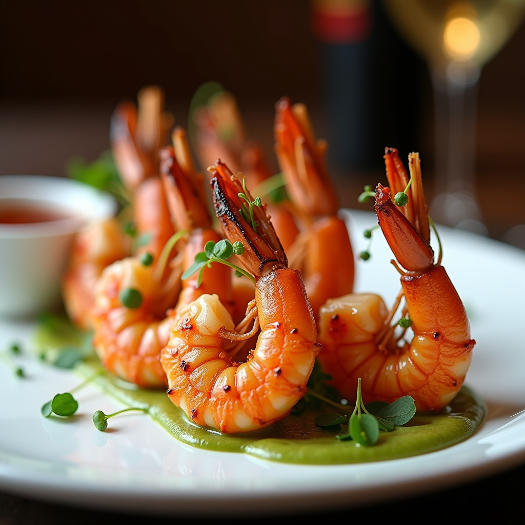 Grilled prawns starter